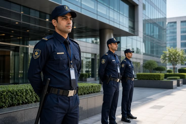 Professional security team in a corporate environment